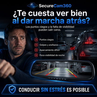 Retrovisor Dashcam HD — Graba Delante y Detrás en Tiempo Real - SecureCam360™