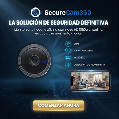 Cámara WiFi HD con Vigilancia 24/7 desde tu móvil - SecureCam360™