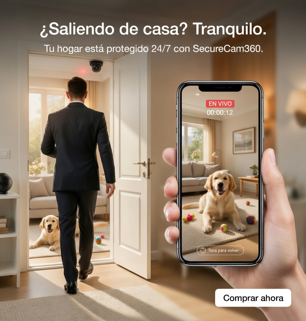 Cámara WiFi HD con Vigilancia 24/7 desde tu móvil - SecureCam360™